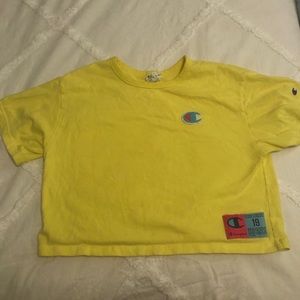 neon champion crop top